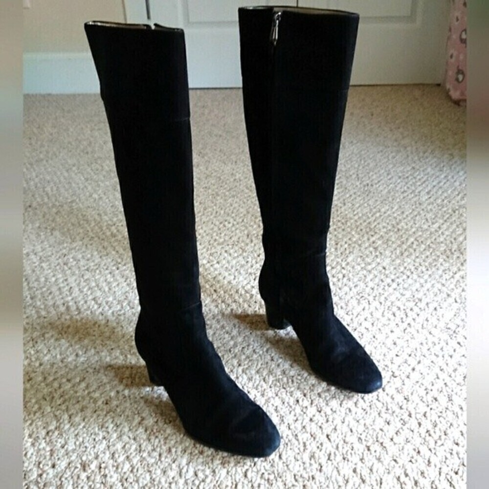 Diane Von Furstenberg black suede Soft leather Boots size 7M